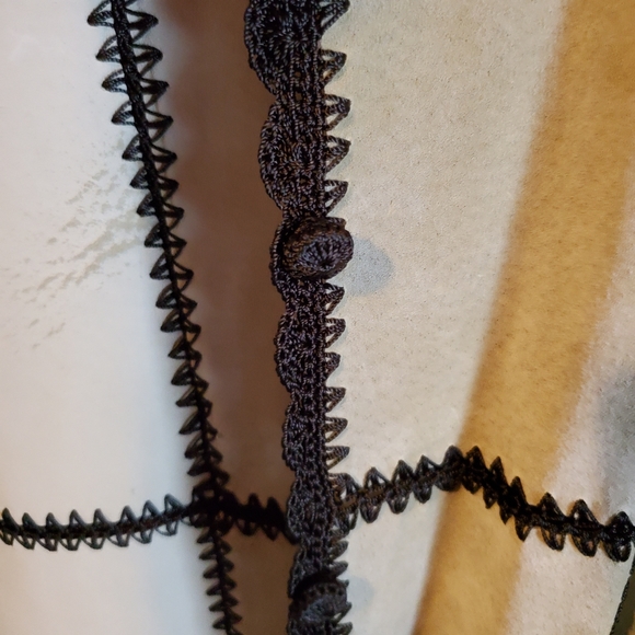 Suede green jacket with brown trim - Picture 2 of 3